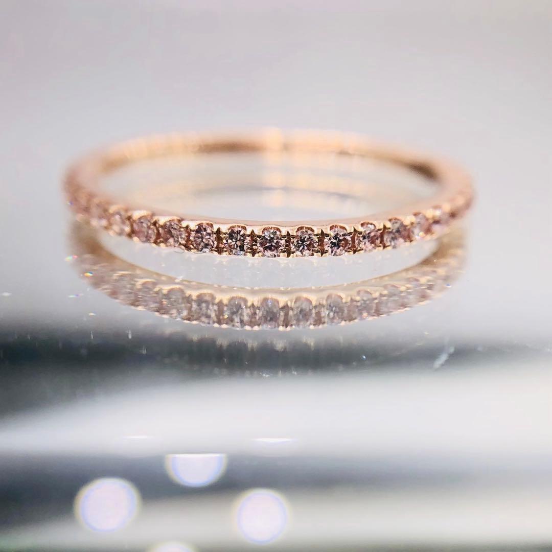 ご予約【天然ピンクダイヤ！★ピンクゴールドの大人気ハーフエタニティ】ダイヤ 指輪