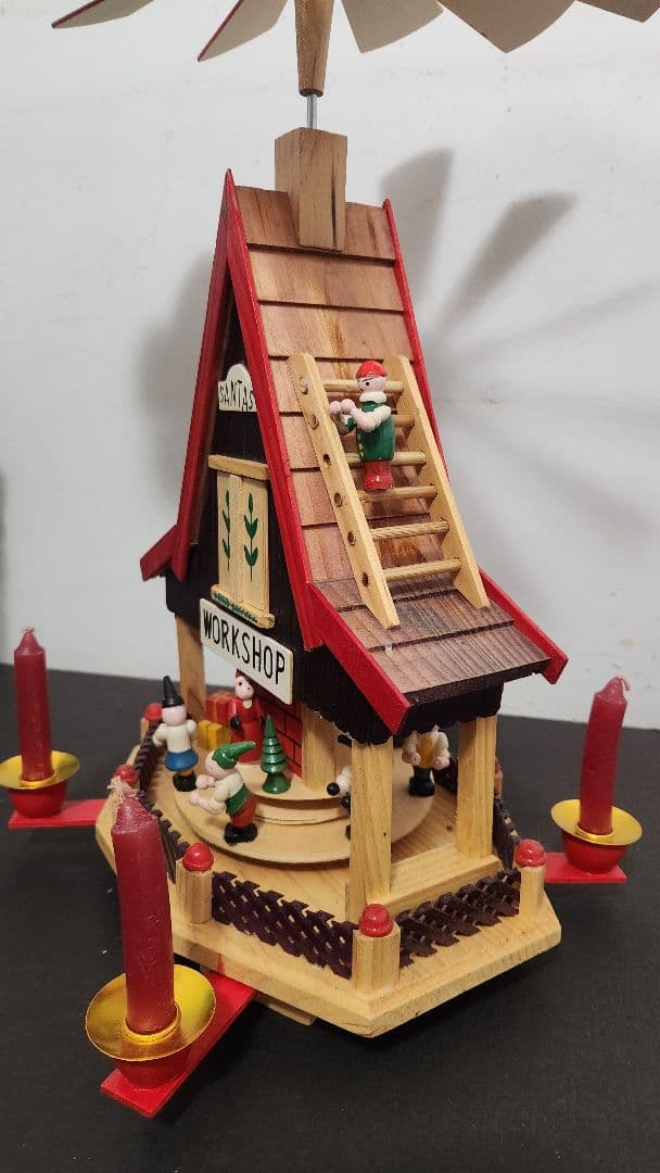 アンティーク ドイツ製 ウィンドミル サンタワークショップ
