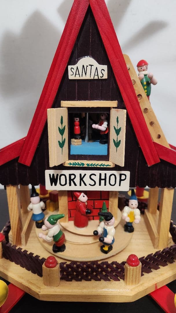 アンティーク ドイツ製 ウィンドミル サンタワークショップ