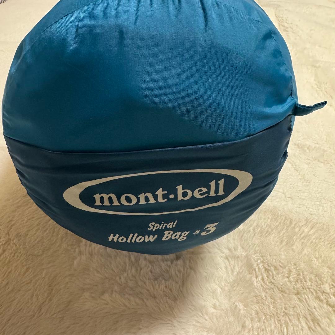 美品モンベル　スパイラルホロウバッグ＃3シュラフ寝袋バルサム　ブルーグリーン