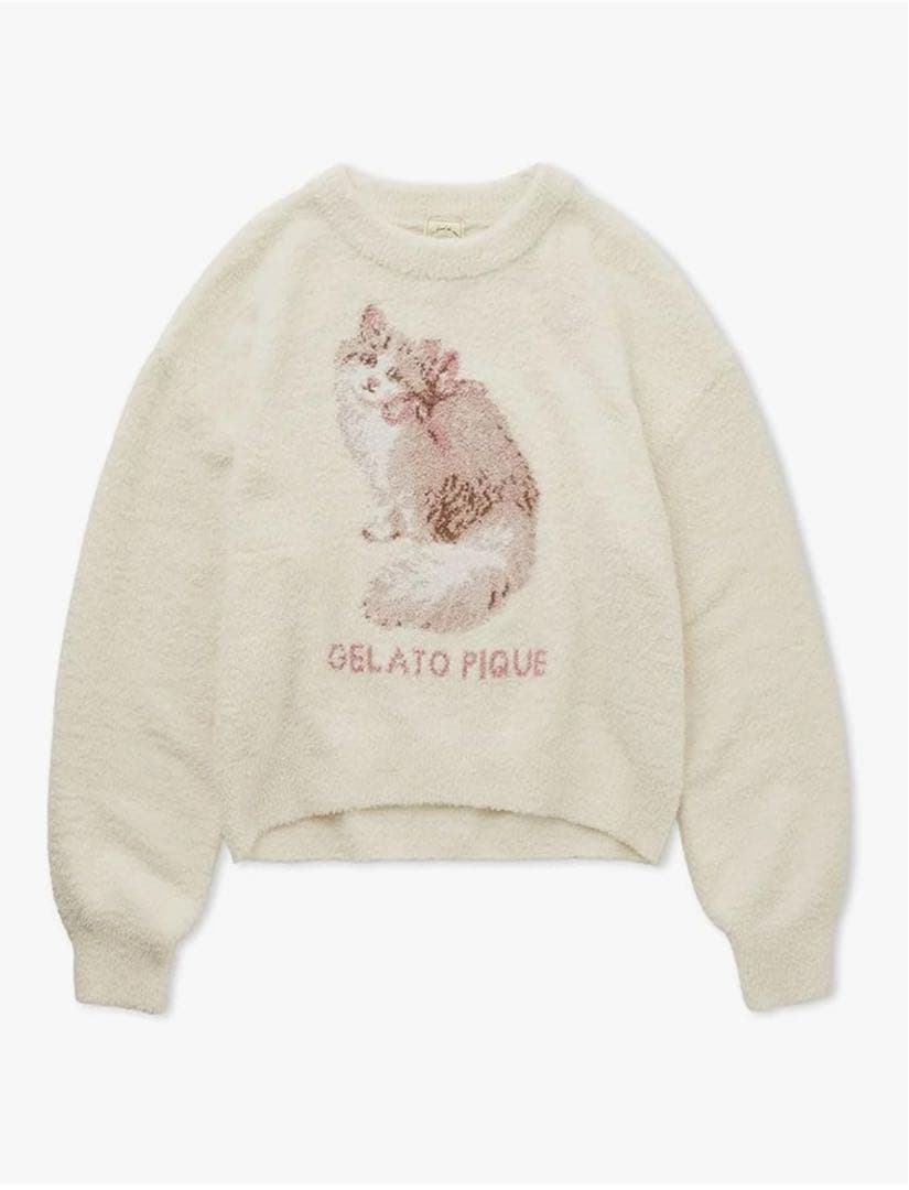 ジェラートピケ　キャット　猫　トップス