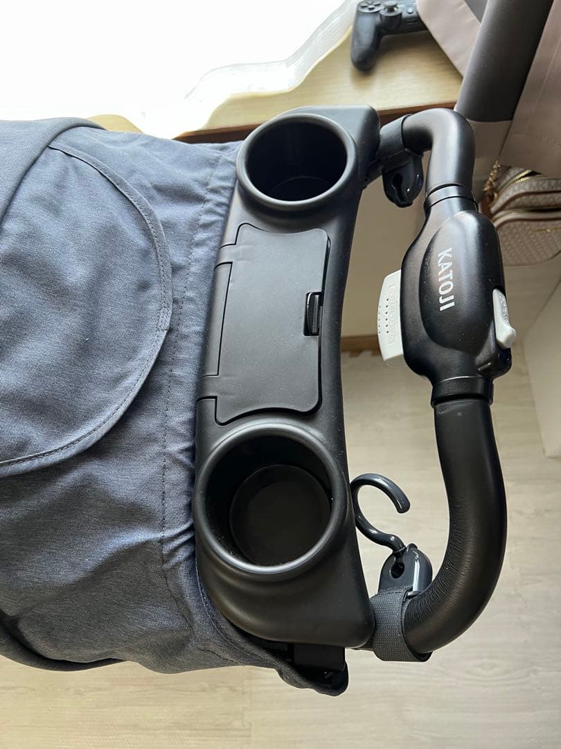 ダブルベビーカー グレー 折りたたみ式 2人乗り