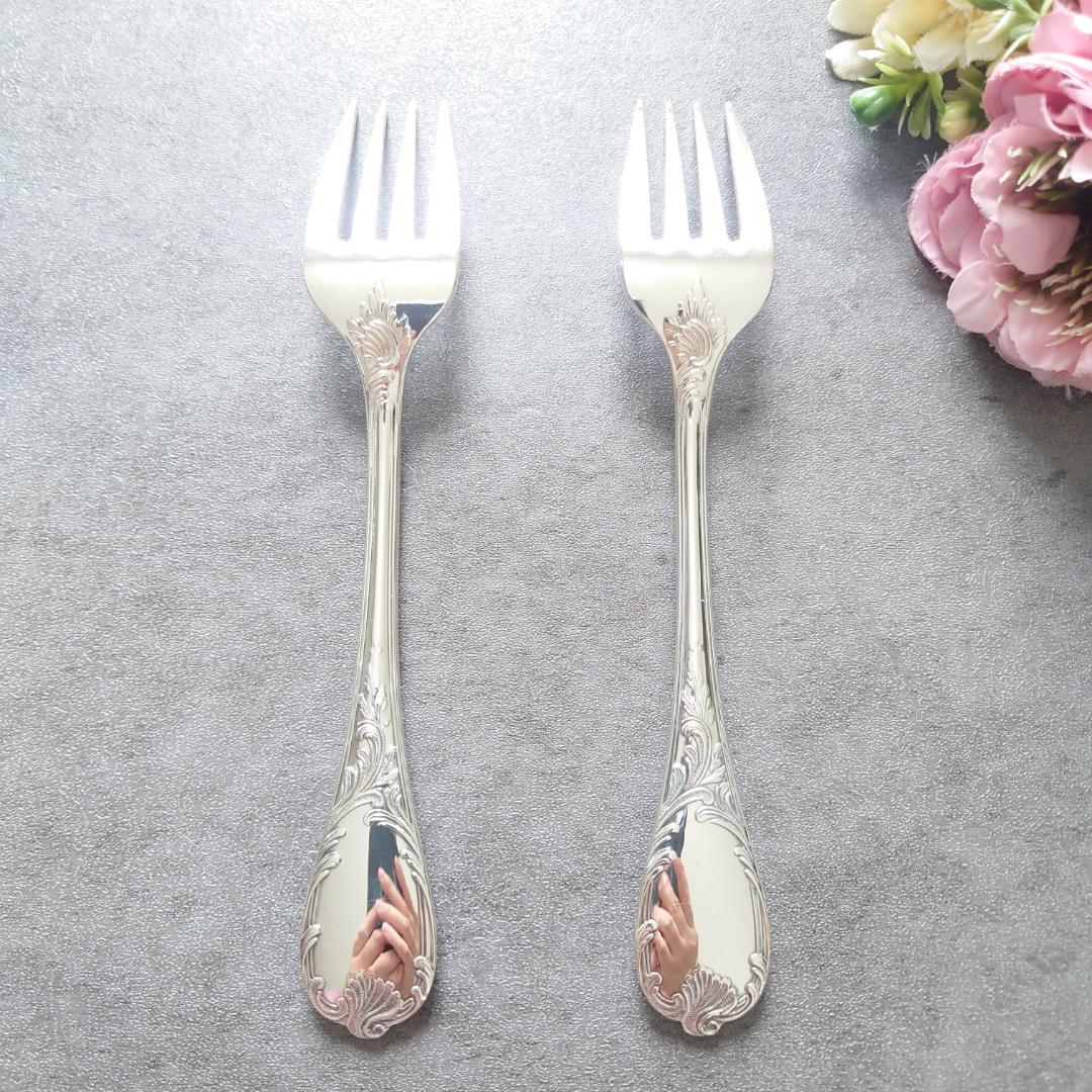 希少 美品 クリストフル マルリー サラダフォーク 2点