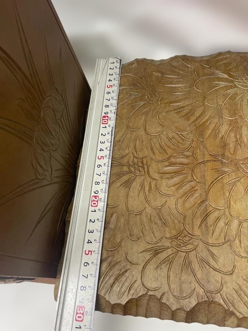 日光彫　スツール　サイドテーブル　花台　小物入れ　ミニテーブルセット