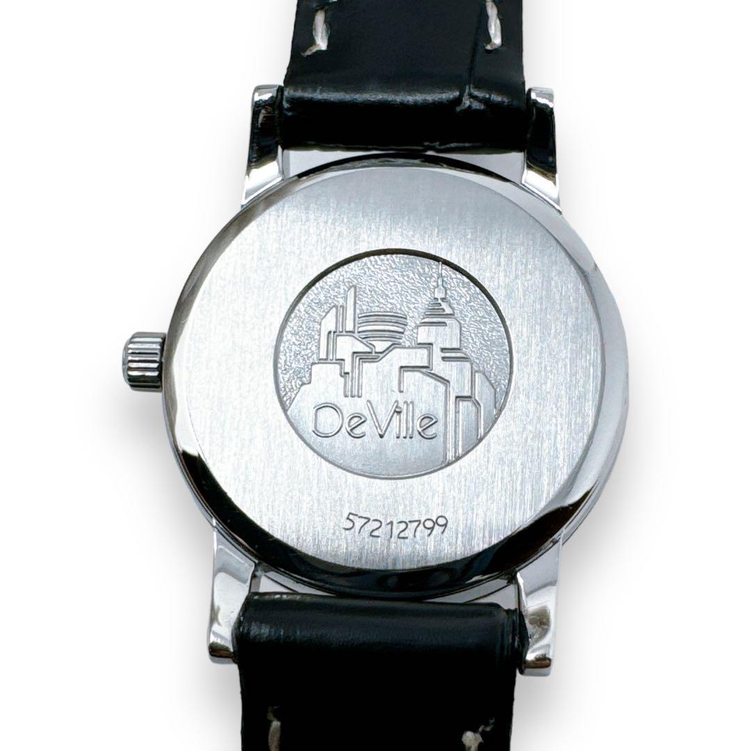 オメガ デビル プレステージ シルバー レザー クオーツ レディース 時計 稼働