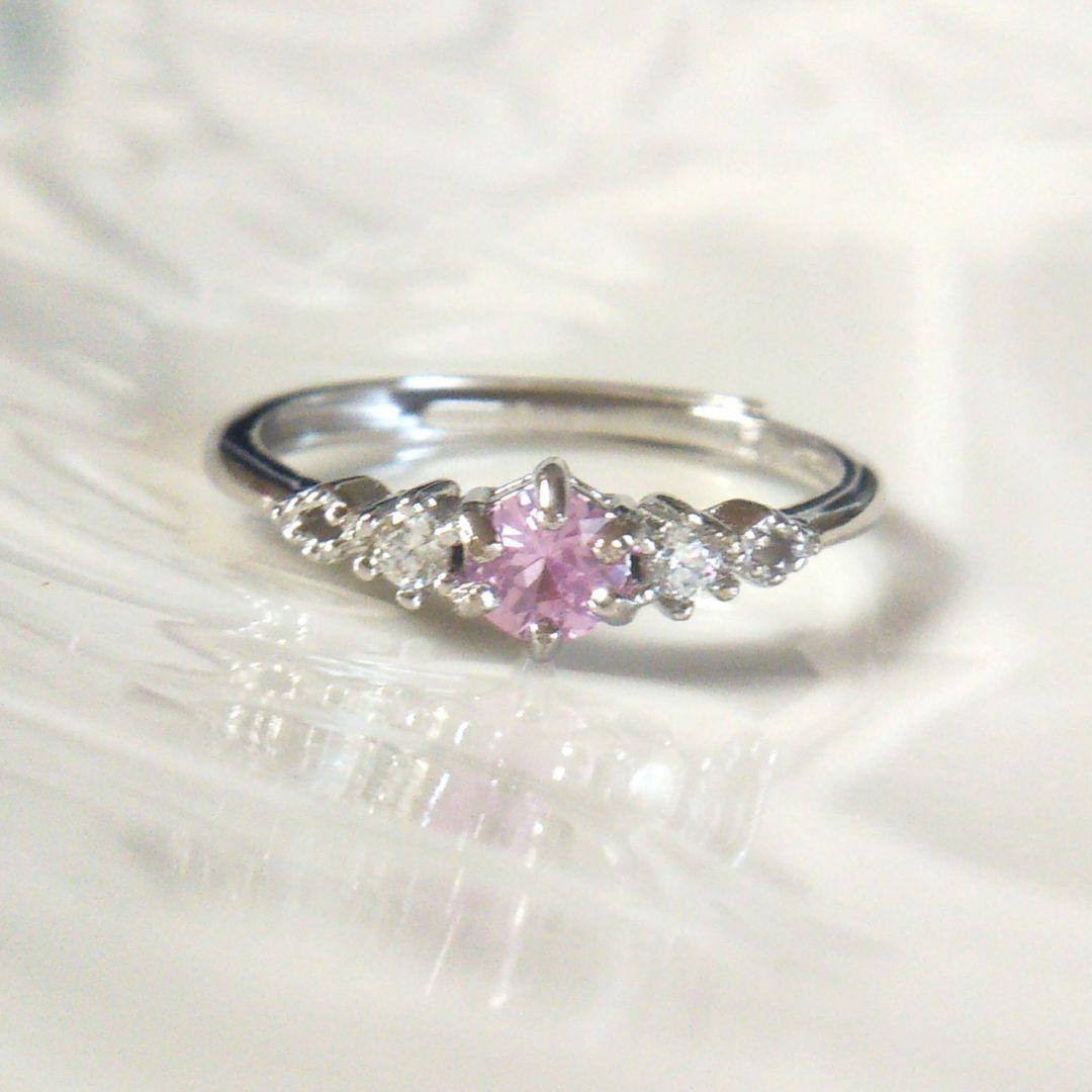 0.31ct 桜ピンク サファイアのリング