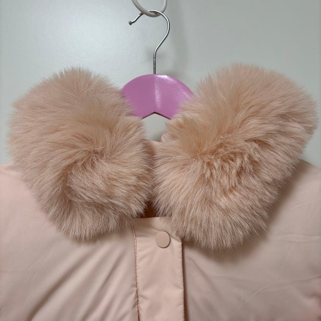 ファー付きピンクダウンジャケット