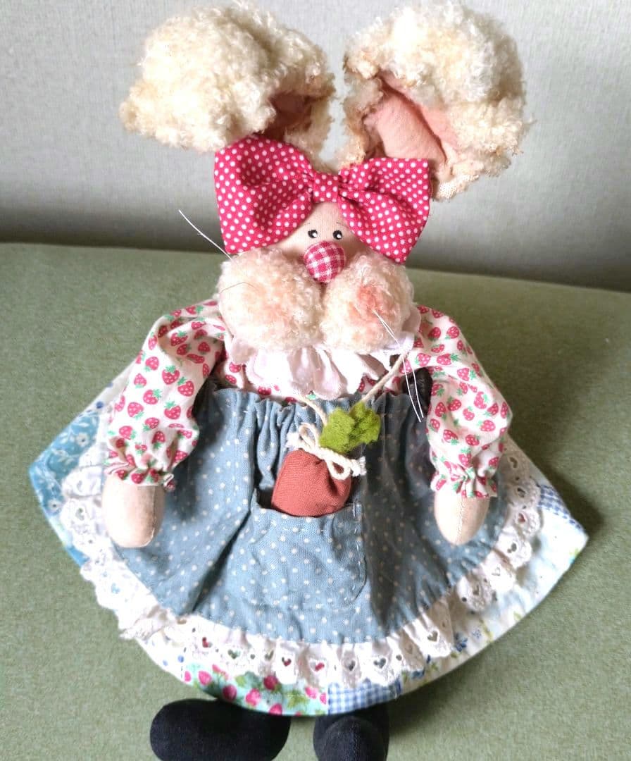 カントリードールバニーちゃん(ブルー水色エプロン)