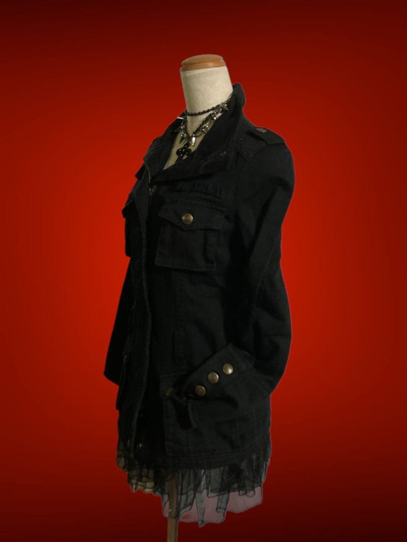 y2k黒デニムNANAフェアリーグランジパンクライダース古着屋ロックパンク