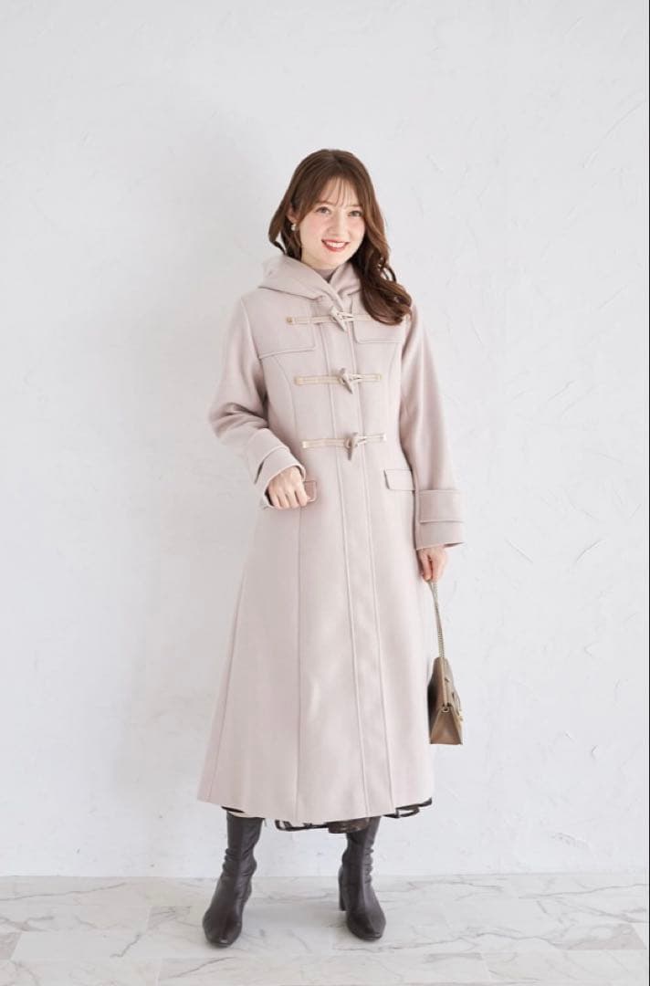 【新品】取り外し可能なファー付きフィット＆フレアシルエットダッフルコート