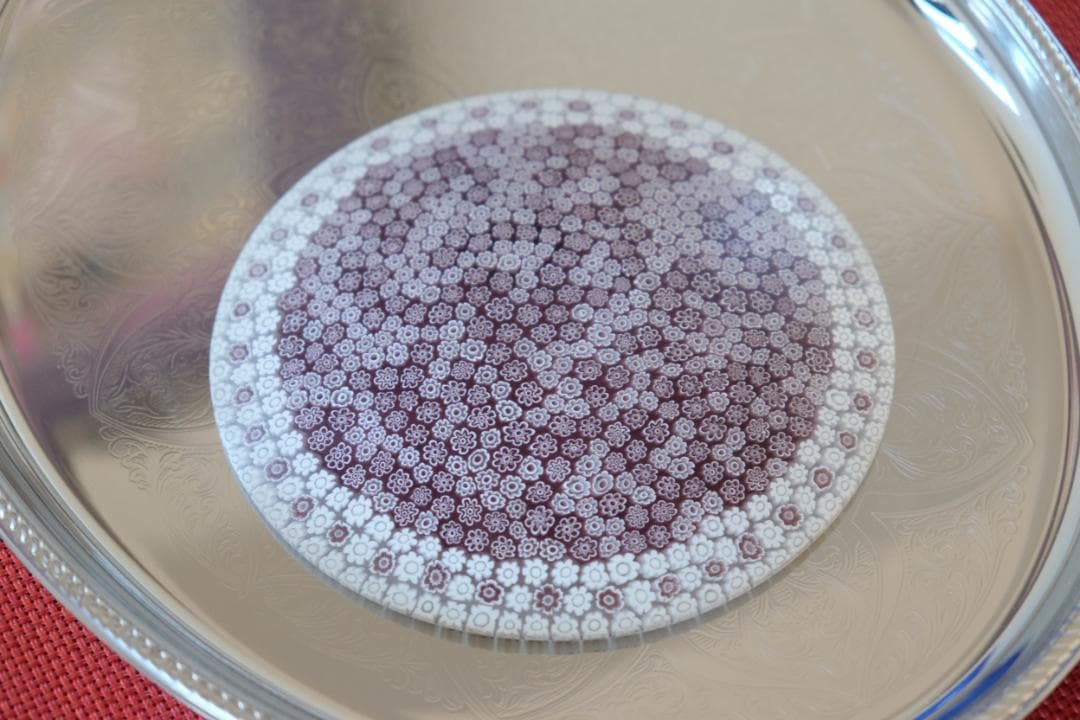 ベネチアンガラス ミルフィオリ プレート エルコーレモレッティ　江波冨士子