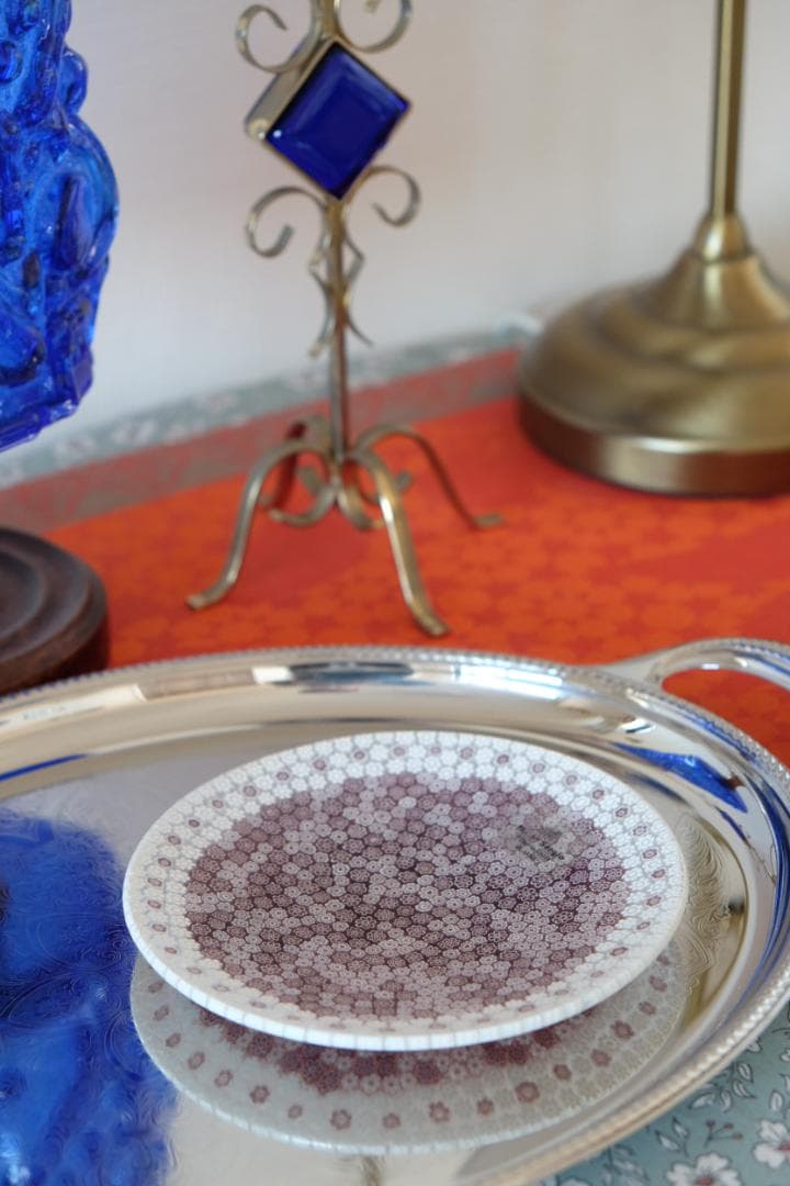 ベネチアンガラス ミルフィオリ プレート エルコーレモレッティ　江波冨士子