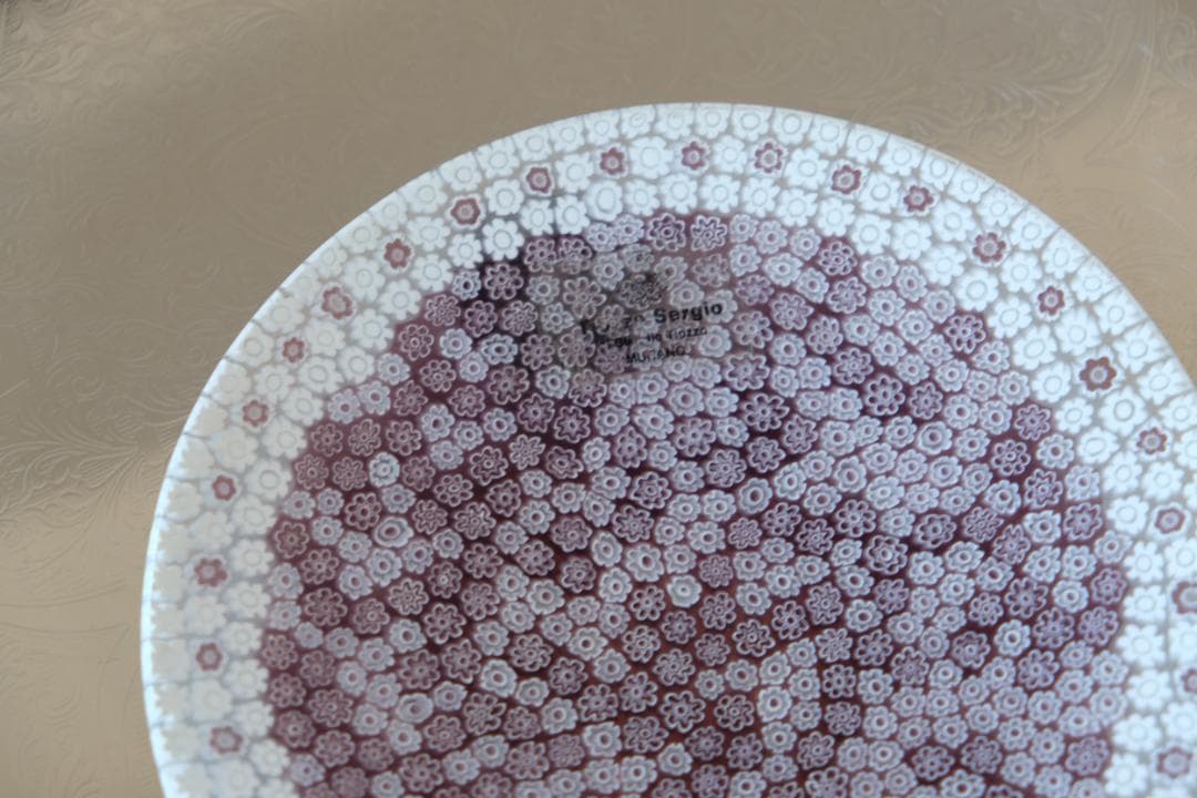 ベネチアンガラス ミルフィオリ プレート エルコーレモレッティ　江波冨士子