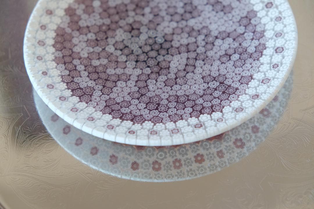 ベネチアンガラス ミルフィオリ プレート エルコーレモレッティ　江波冨士子