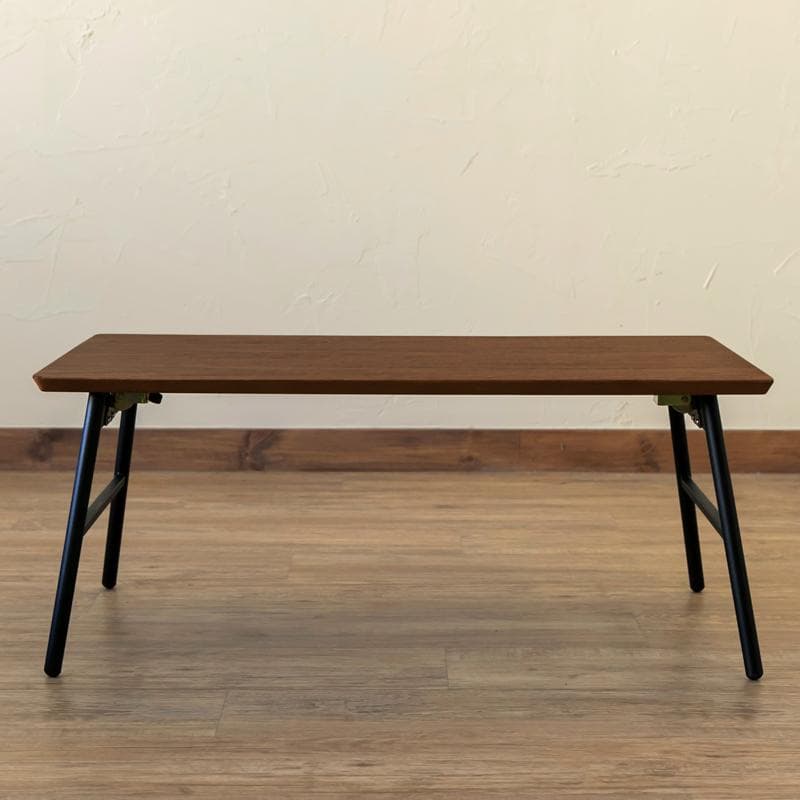 【送料無料】棚付き折れ脚テーブル Luster 80cm 天然木 収納 木目調