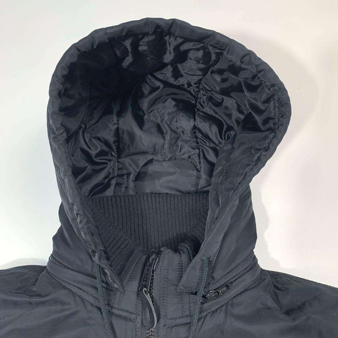 アルファ フライトジャケット MA-1 キルティング 中綿 フード脱着可 黒