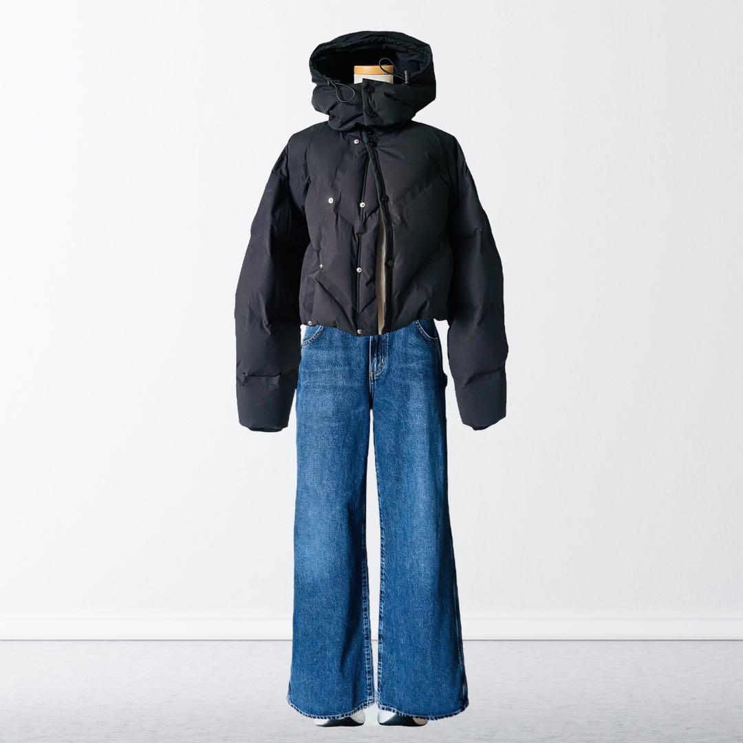 30万 BOTTEGA VENETA ショート ダウン ジャケット コート 黒S