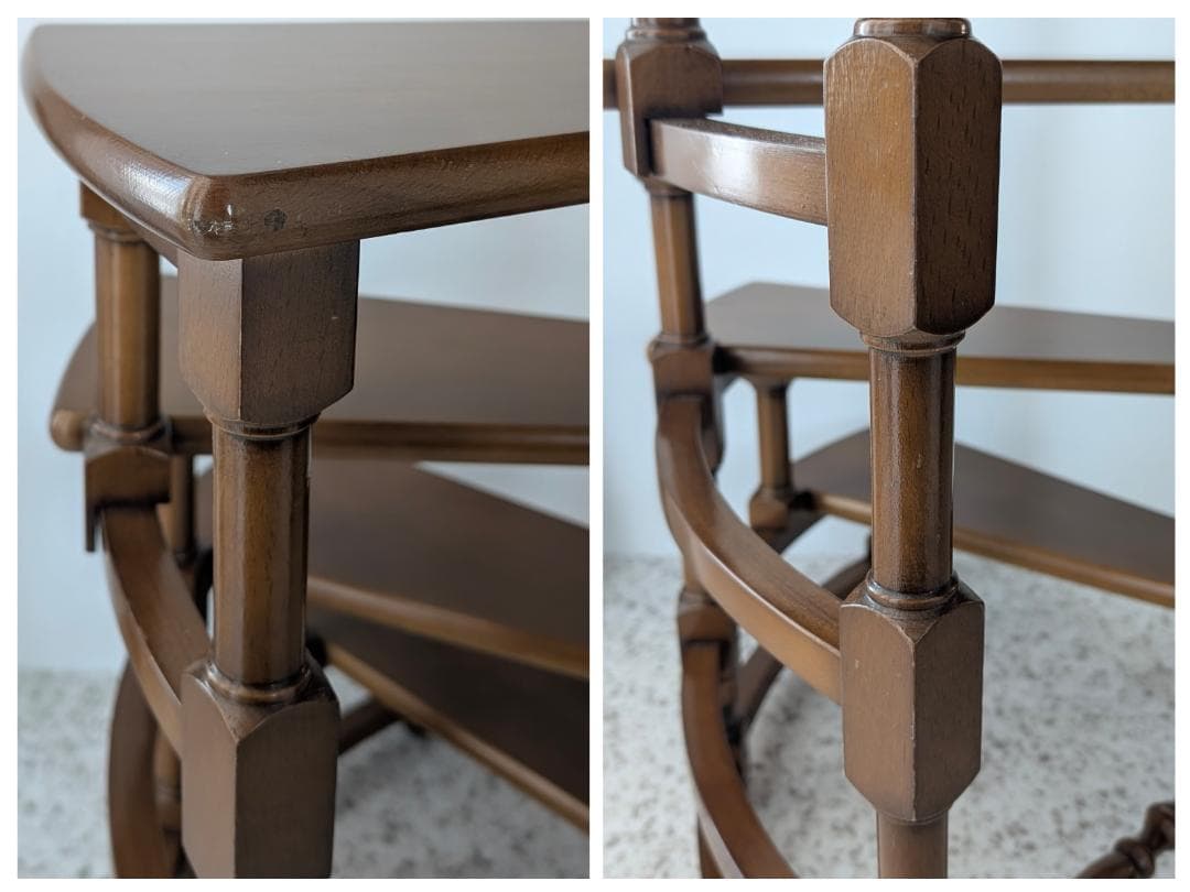 ビンテージ ライブリーステップ 螺旋階段 飾り棚 踏み台 ミッドセンチュリー