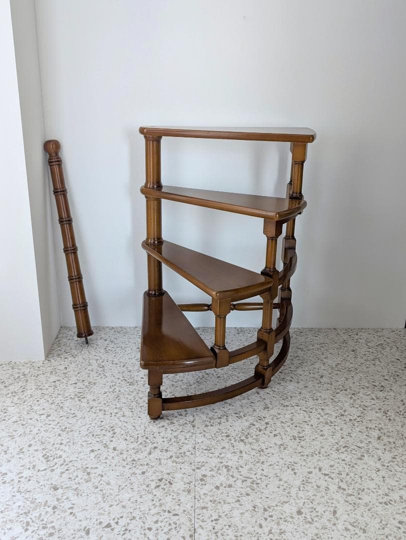 ビンテージ ライブリーステップ 螺旋階段 飾り棚 踏み台 ミッドセンチュリー