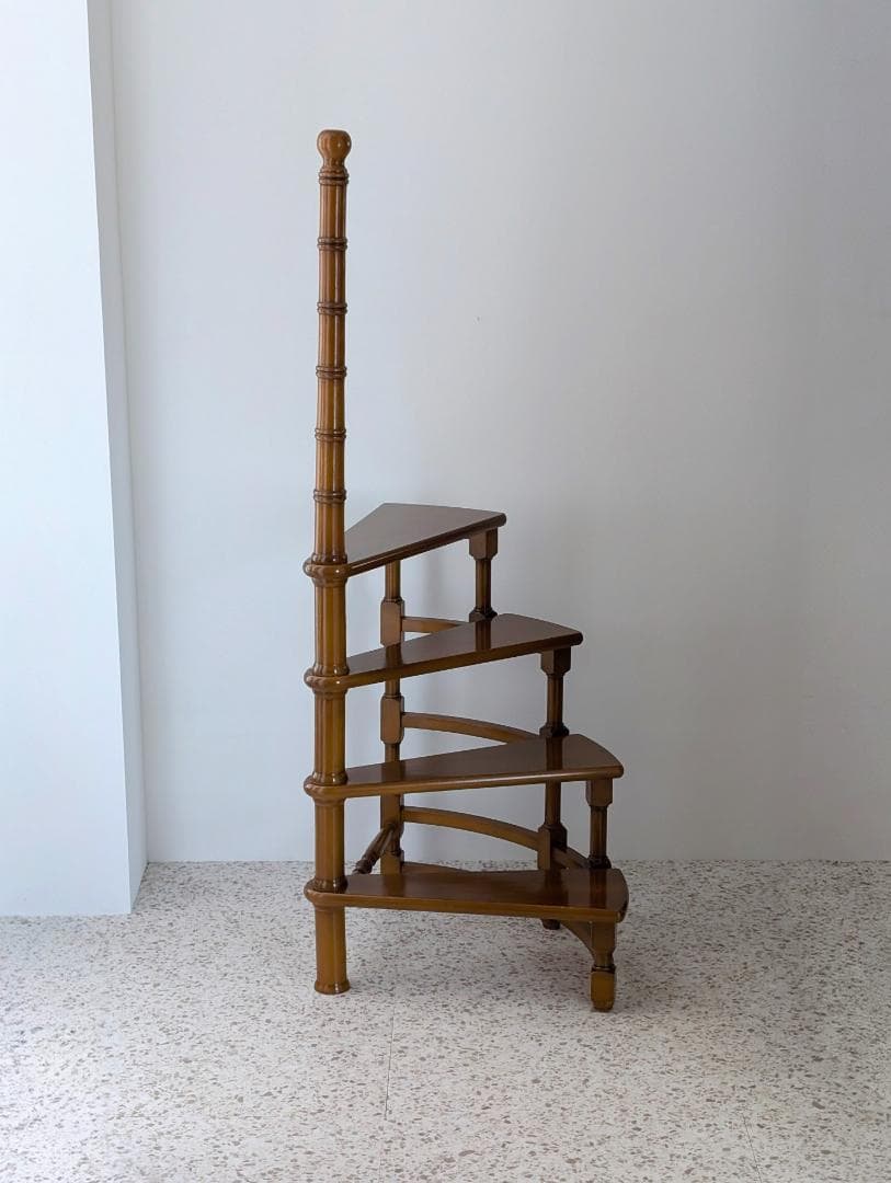 ビンテージ ライブリーステップ 螺旋階段 飾り棚 踏み台 ミッドセンチュリー