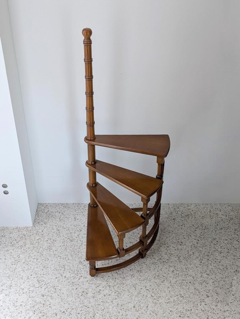 ビンテージ ライブリーステップ 螺旋階段 飾り棚 踏み台 ミッドセンチュリー