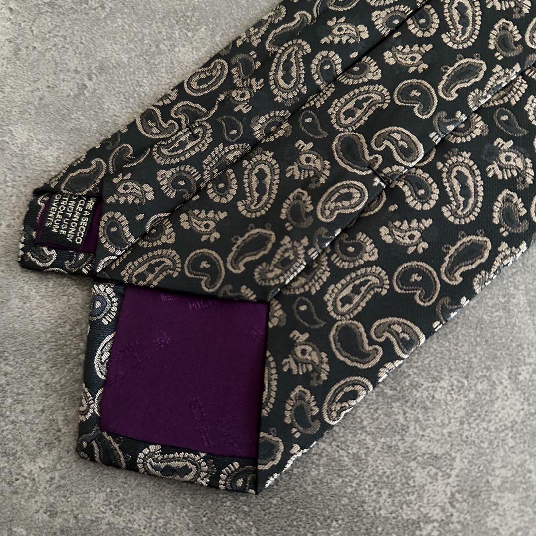 【超美品】ETRO エトロ　ペイズリー　ネクタイ　ブラック