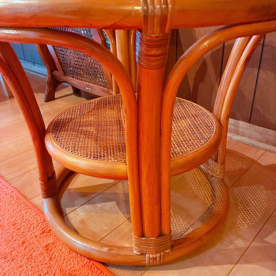 ラタン　テーブル　ヴィンテージ 籐 ジャパニーズモダン ナチュラル