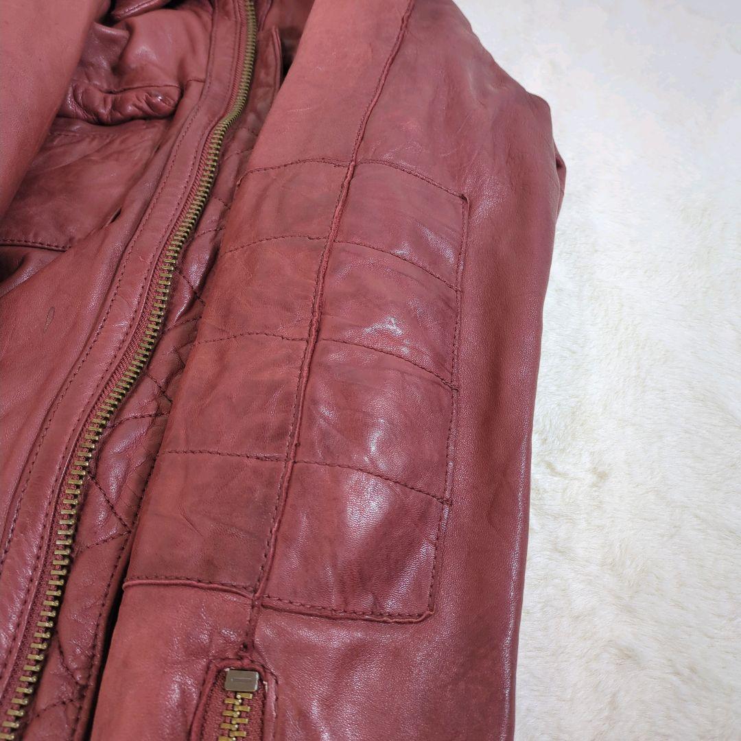 Johnbull レザージャケット MA-1 ラムレザー M ダメージ加工