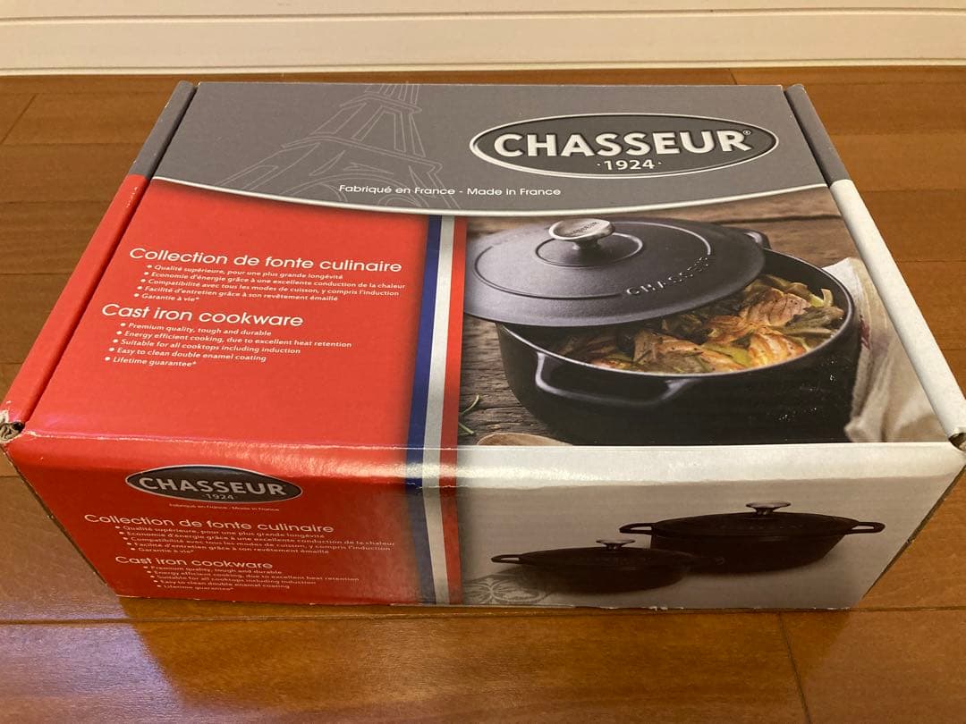 【新品未使用】CHASSEUR ホーロー鍋 赤 直径20cm