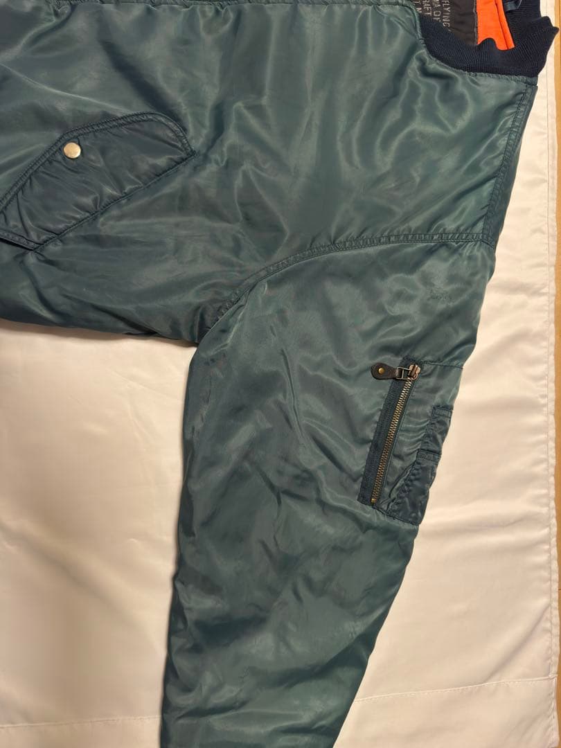 ユーロ古着　MA-1 FLYING TIGER ブルーグリーン　Lサイズ