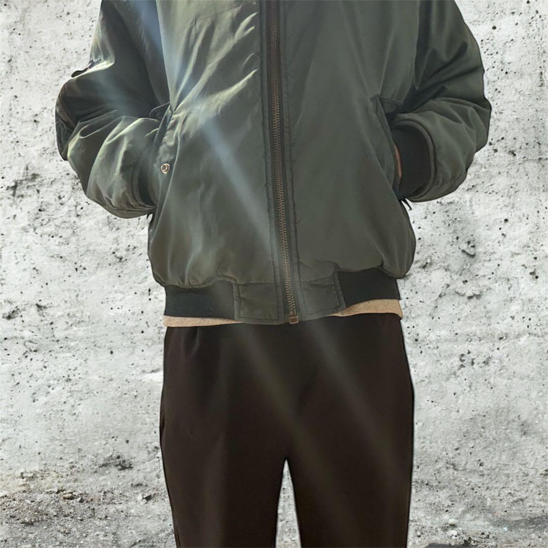 ユーロ古着　MA-1 FLYING TIGER ブルーグリーン　Lサイズ