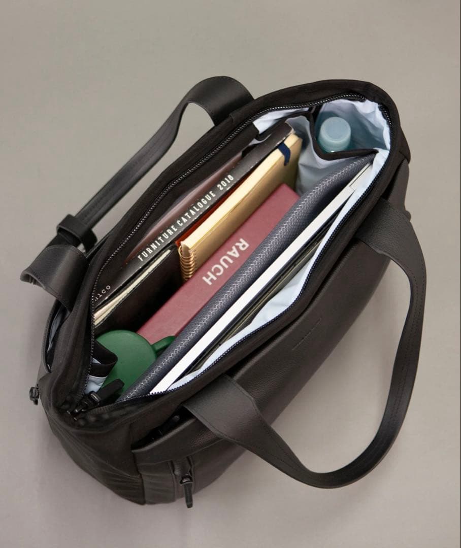 BROSKI AND SUPPLY ブラックレザートートバッグ