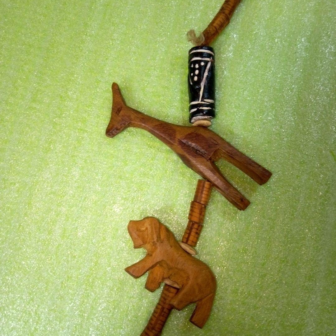 アフリカ　タンザニア　アンティークネックレス③　動物　レトロ　アクセサリー