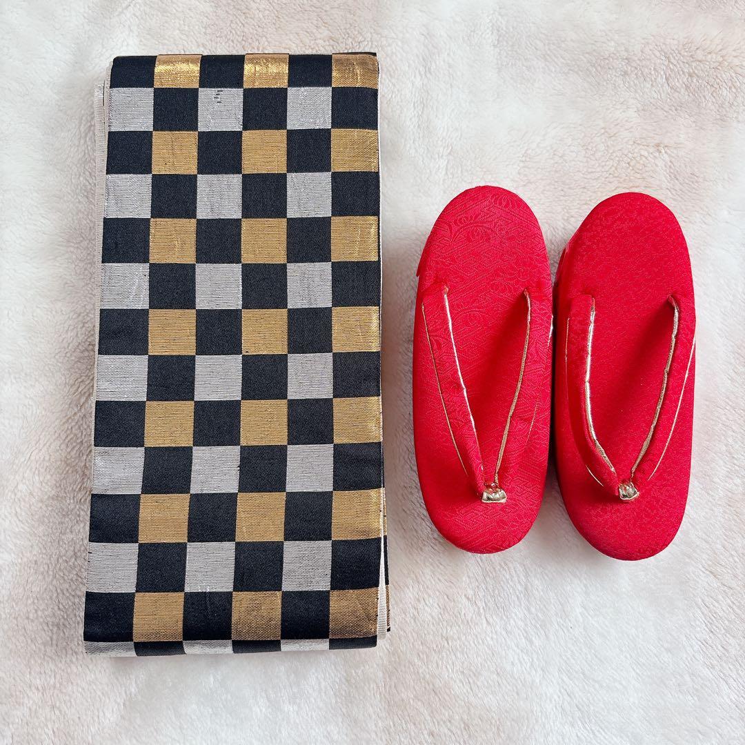 七五三　３歳　着物　セット　帯　コーデ　アンティーク　子供着物　女の子　しごき