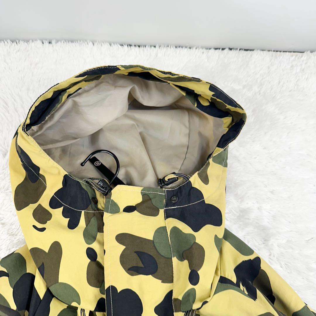き*う様 ア ベイシング エイプ　1stサル迷彩柄 スノボジャケット 黄色　L