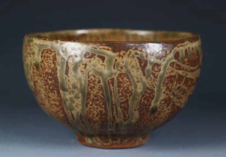 【阿蘇熔岩】火山灰　高田焼　酒井雅女　抹茶碗　阿蘇山図画　焼締　古信楽