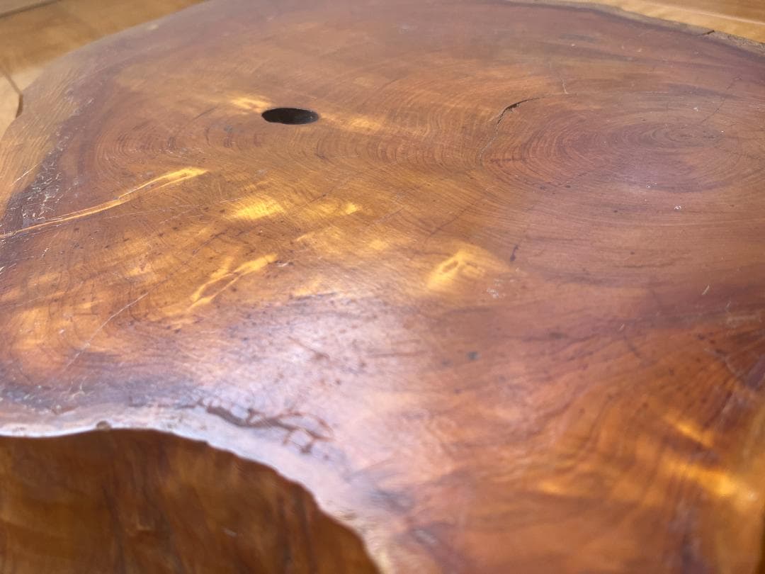 【天然一枚板】飾り台 盆栽台 花瓶台 座卓 大型【光沢仕上げ】