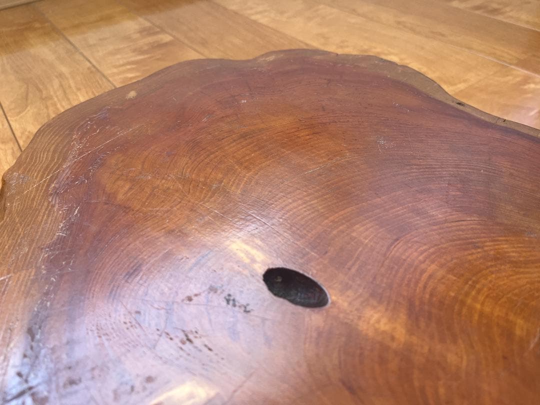 【天然一枚板】飾り台 盆栽台 花瓶台 座卓 大型【光沢仕上げ】