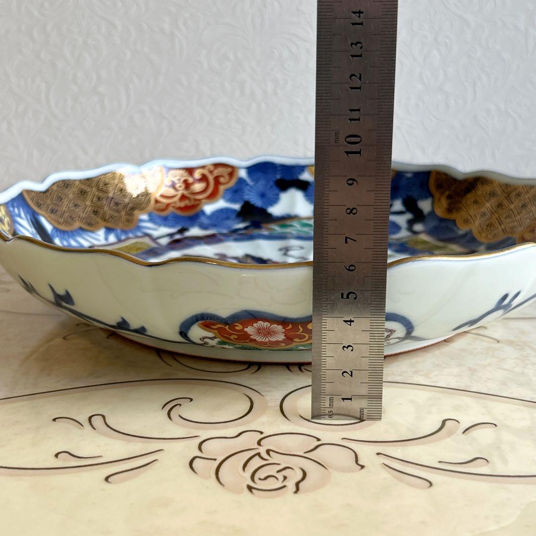 第一陶器　翔山窯　豪華絢爛　大皿　盛皿　金彩古伊万里　染付松竹梅　色絵　菊割皿
