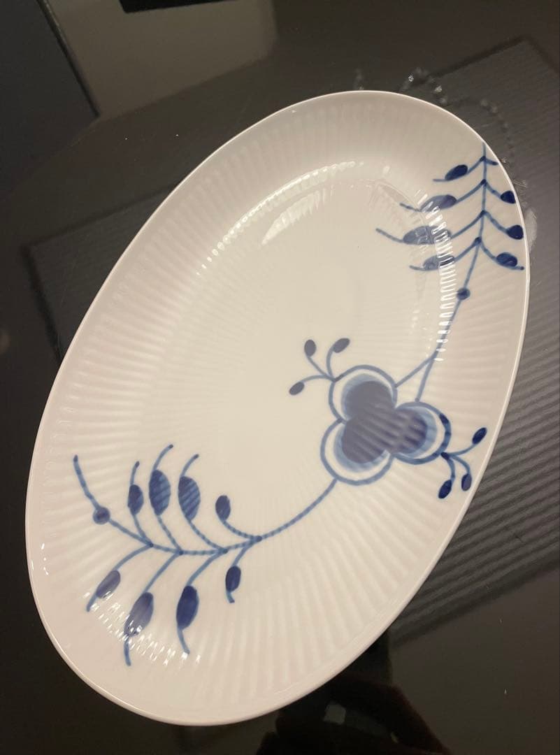 【新品】ロイヤルコペンハーゲン ヒストリーミックス オーバル ブルーフルーテッド