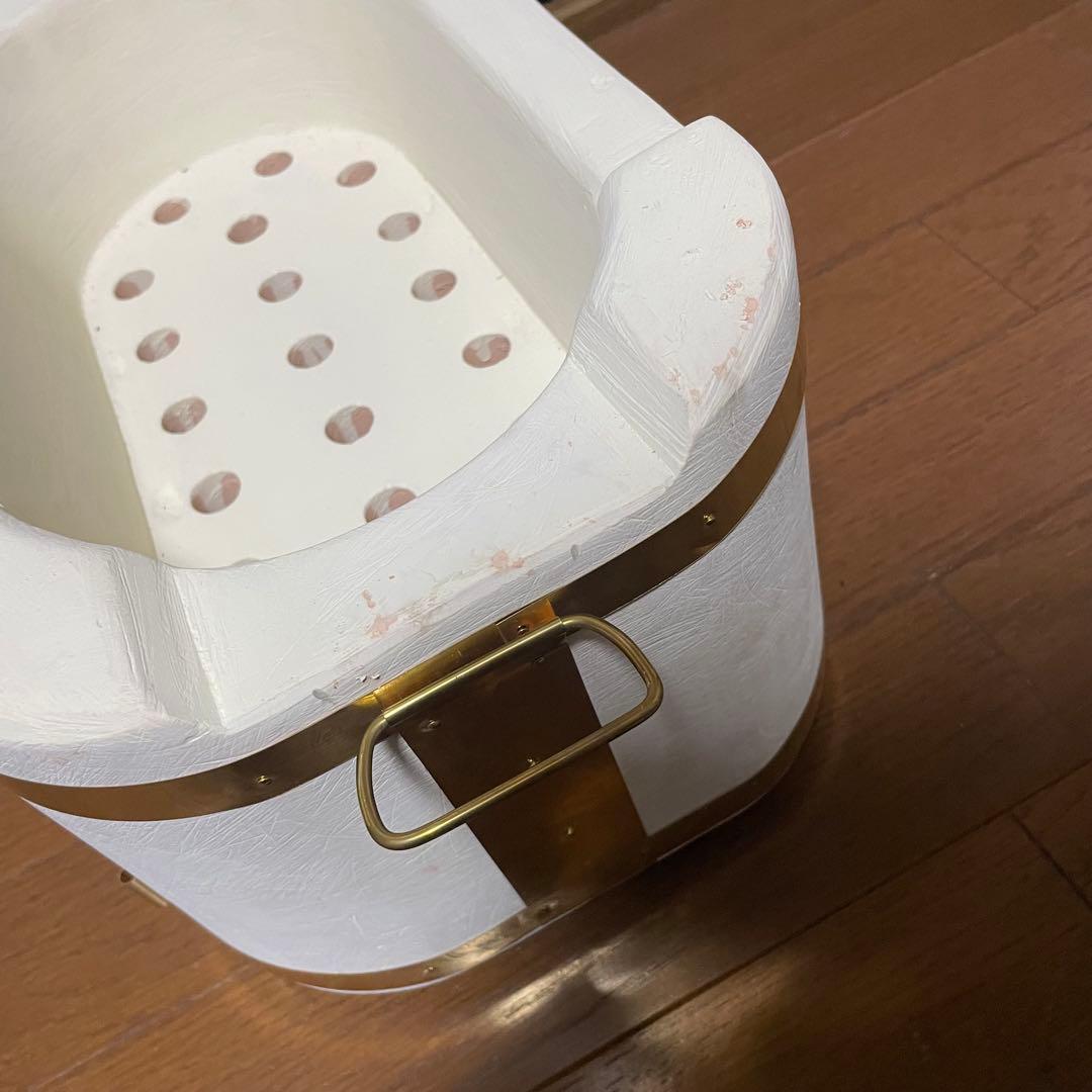 【未使用】丸和工業 能登天然岩 切り出しコンロ 小判七輪 珪藻土 真鍮巻