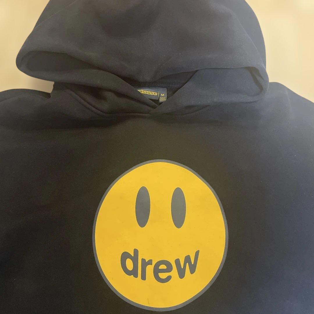 drew hous ドリューハウススマイリーフェイスパーカー サイズM ブラック