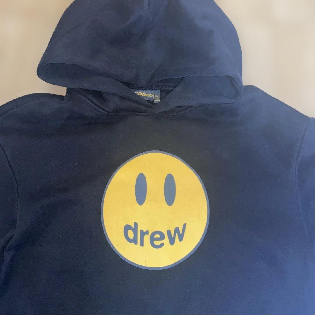 drew hous ドリューハウススマイリーフェイスパーカー サイズM ブラック