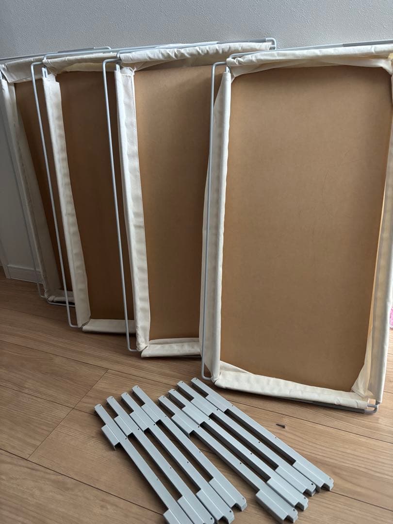 無印良品　スチールユニットシェルフ　帆布バスケット　引き出し4点