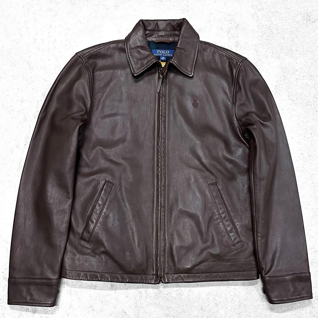 専用！極美品 QRタグ ポロラルフローレン レザージャケット スウィングトップ