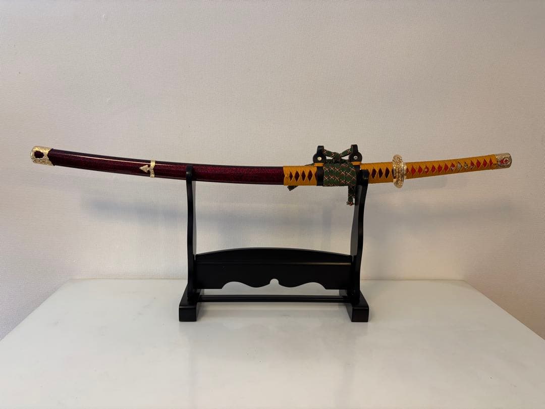 模造刀戦国シリーズ源義経太刀大刀竜刀身　刀置きセット　日本刀美術刀剣