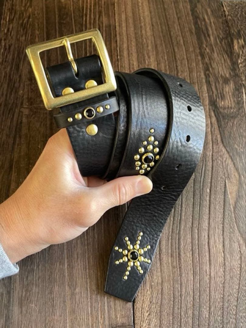 ディッキーズ874専用スタッズベルト　シボ　真鍮　HTC CALEE