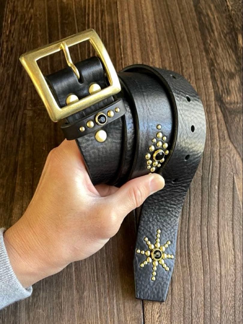 ディッキーズ874専用スタッズベルト　シボ　真鍮　HTC CALEE