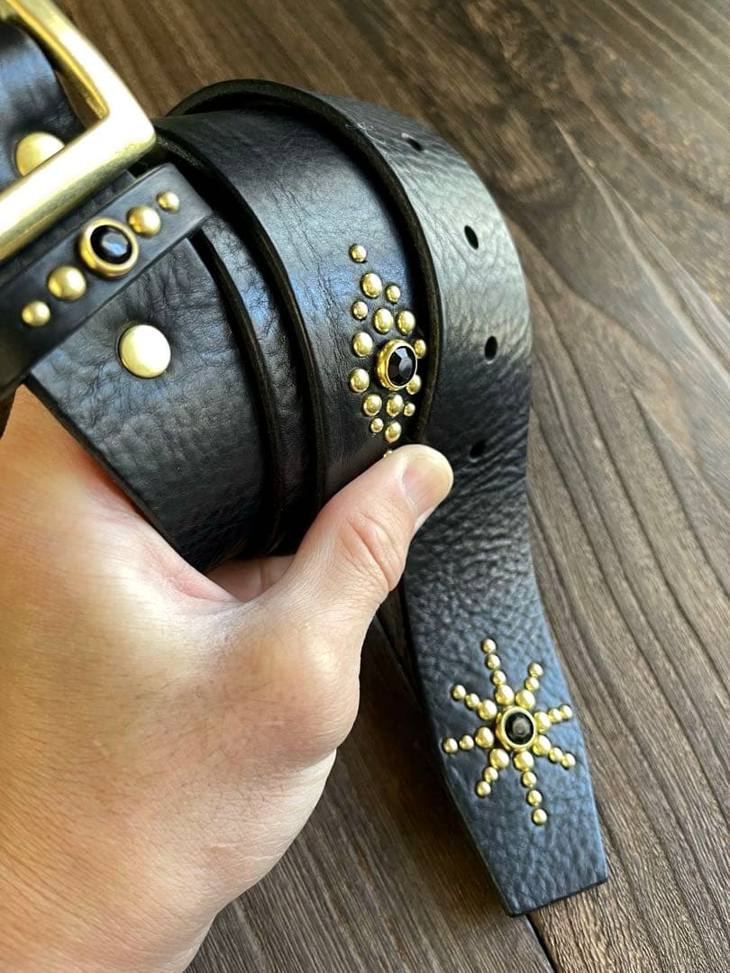 ディッキーズ874専用スタッズベルト　シボ　真鍮　HTC CALEE