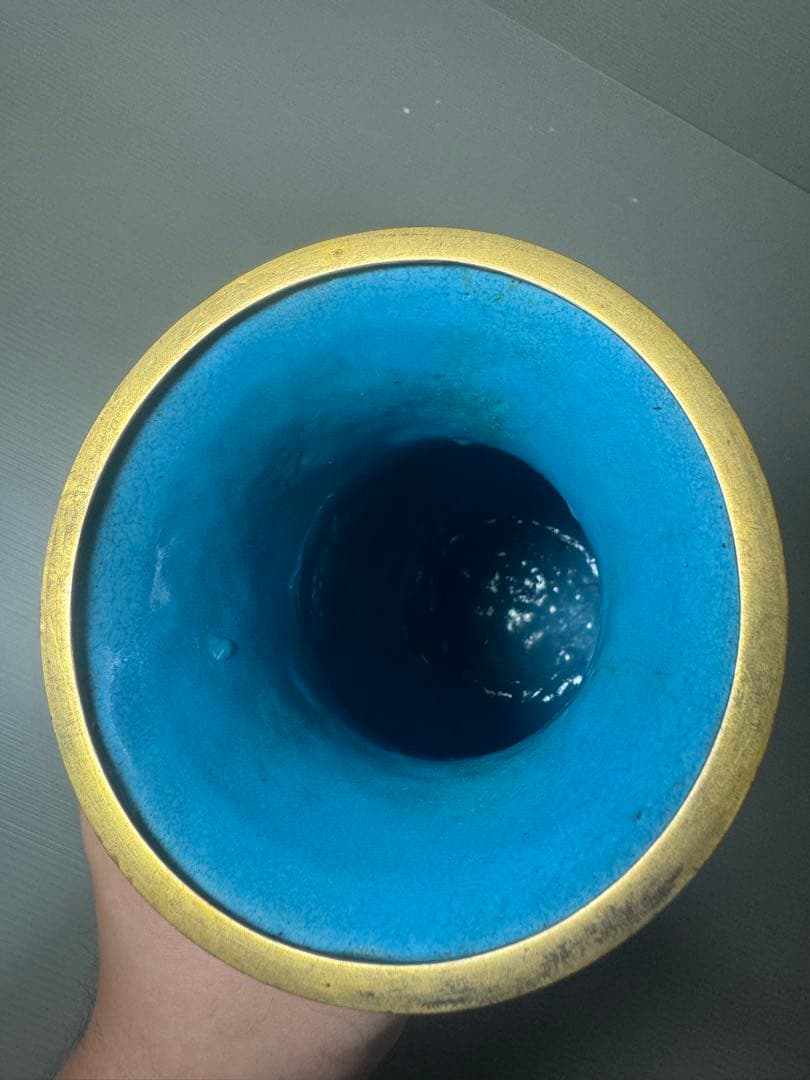 2073 七宝焼　景泰藍　花瓶　時代物